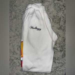 Madhappy white fleece sweatpants